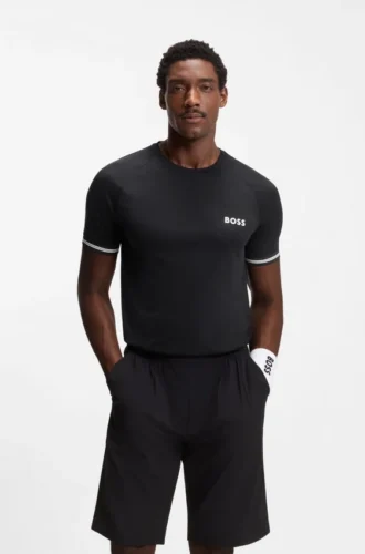 Aktives T-Shirt in schmaler Passform mit Tennisball-Prägung