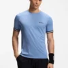 Aktives T-Shirt in schmaler Passform mit Tennisball-Prägung