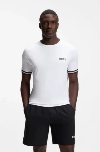 Aktives T-Shirt in schmaler Passform mit Tennisball-Prägung