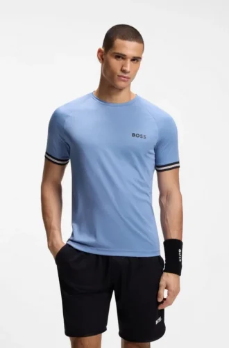 Aktives T-Shirt in schmaler Passform mit Tennisball-Prägung