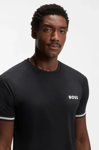Aktives T-Shirt in schmaler Passform mit Tennisball-Prägung