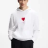 All-Gender-Hoodie aus Baumwollfrottee mit Origami-Herz-Motiv