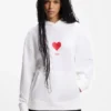 All-Gender-Hoodie aus Baumwollfrottee mit Origami-Herz-Motiv