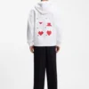 All-Gender-Hoodie aus Baumwollfrottee mit Origami-Herz-Motiv