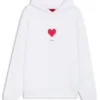 All-Gender-Hoodie aus Baumwollfrottee mit Origami-Herz-Motiv