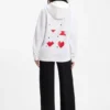 All-Gender-Hoodie aus Baumwollfrottee mit Origami-Herz-Motiv