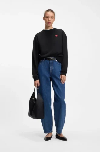 All-Gender-Sweatshirt aus Baumwollfrottee mit Herz-Logo