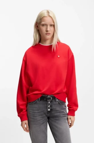 All-Gender-Sweatshirt aus Baumwollfrottee mit Herz-Logo