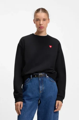All-Gender-Sweatshirt aus Baumwollfrottee mit Herz-Logo