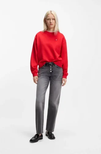 All-Gender-Sweatshirt aus Baumwollfrottee mit Herz-Logo