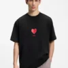 All-Gender-T-Shirt aus Baumwolljersey mit Origami-Herz-Print