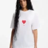 All-Gender-T-Shirt aus Baumwolljersey mit Origami-Herz-Print