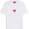 All-Gender-T-Shirt aus Baumwolljersey mit Origami-Herz-Print