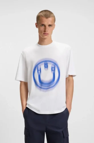 All-Gender-T-Shirt mit verwischtem Logo