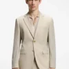 Anzugjacke in Extra-Slim-Fit aus Popeline mit Wollmischung
