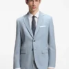 Anzugjacke in Extra-Slim-Fit aus Popeline mit Wollmischung