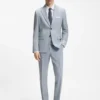 Anzugjacke in Extra-Slim-Fit aus Popeline mit Wollmischung