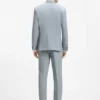 Anzugjacke in Extra-Slim-Fit aus Popeline mit Wollmischung