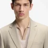 Anzugjacke in Extra-Slim-Fit aus Popeline mit Wollmischung