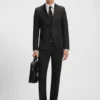 Anzugjacke in Extra-Slim-Fit aus Serge aus Schurwolle