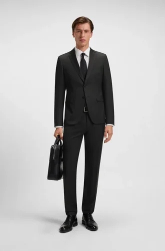 Anzugjacke in Extra-Slim-Fit aus Serge aus Schurwolle