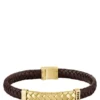 Armband mit Fischgrätenmuster aus braunem Leder