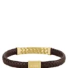 Armband mit Fischgrätenmuster aus braunem Leder