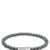 Armband mit Logo-Verschluss und Hämatitperlen
