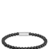Armband mit Logo-Verschluss und Onyxperlen