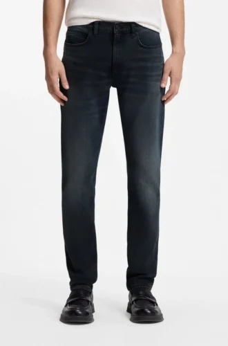 Aschblaue Jeans in Extra-Slim-Fit aus Comfort-Stretch-Denim