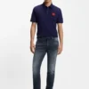 Aschblaue Slim-Fit-Jeans aus Stretch-Denim