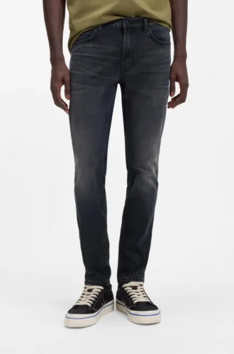 Ascheblaue Jeans in Extra-Slim-Fit aus Stretch-Denim