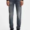 Ascheblaue Jeans in Extra-Slim-Fit aus Stretch-Denim