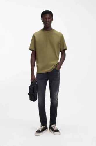 Ascheblaue Jeans in Extra-Slim-Fit aus Stretch-Denim
