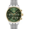 AVERY Chronographenuhr mit Gliederarmband und grünem Zifferblatt