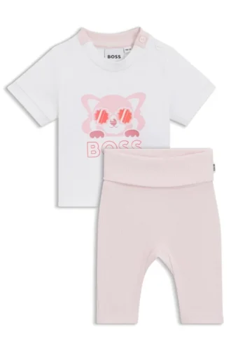 Baby-Leggings und T-Shirt aus Stretch-Baumwolle