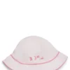 Baby-Mütze mit Logo-Print aus rosa Popeline