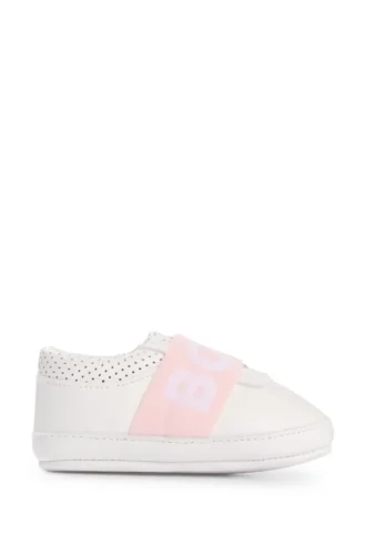 Baby-Slipper mit Logo-Riemen aus Leder