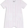 Baby-Strampler aus gestreiftem Interlock-Baumwollstoff