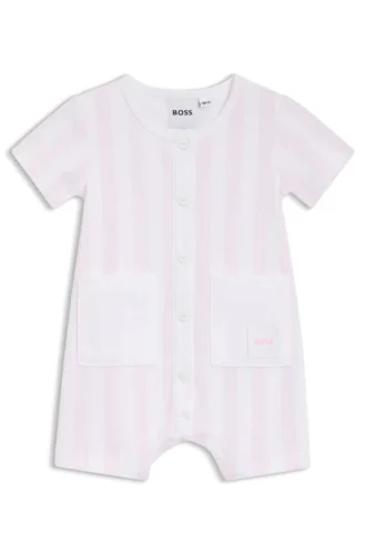 Baby-Strampler aus gestreiftem Interlock-Baumwollstoff