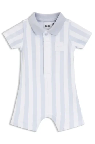 Baby-Strampler aus gestreifter Baumwolle mit Polokragen