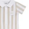 Baby-Strampler aus gestreifter Baumwolle mit Polokragen