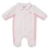 Baby-Strampler aus Samt mit gesticktem Logo