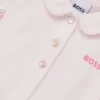 Baby-Strampler aus Samt mit gesticktem Logo