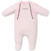 Baby-Strampler aus Samt mit Logo-Print