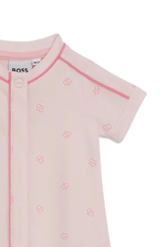 Baby-Strampler aus Stretch-Baumwolle mit Double-B-Monogrammen