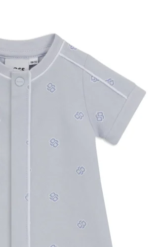Baby-Strampler aus Stretch-Baumwolle mit Double-B-Monogrammen