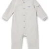 Baby-Strampler aus Stretch-Baumwolle mit Fischgrätenmuster