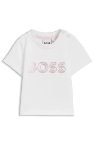 Baby-T-Shirt mit glänzendem Logo aus Stretch-Baumwolle