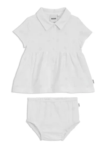 Babykleid und Bloomers mit Double-B-Monogrammen